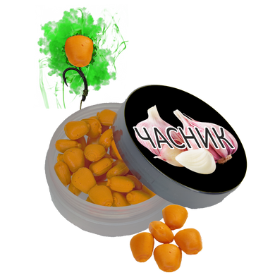 Кукурудза желейна (Часник)10mm ПИЛИК POP-UP (ефект флюоро дим) банка, оранжевый флюоро