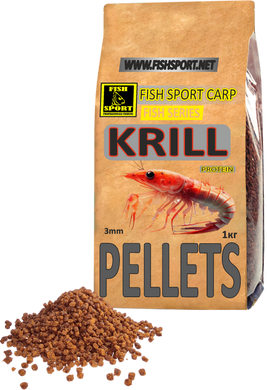 Pellets 3mm KRILL(fish series) 1кг, Коричневий