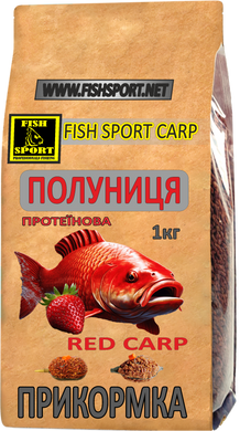 Прикормка Красный карп (клубника) FISH SPORT 1 кг