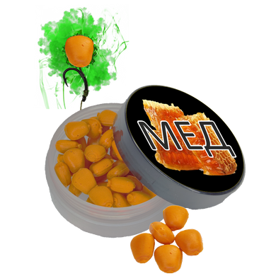 Кукуруза желейная (Мед)10mm ПЫЛИК POP-UP (эффект флюоро дым) банка, оранжевый флюоро